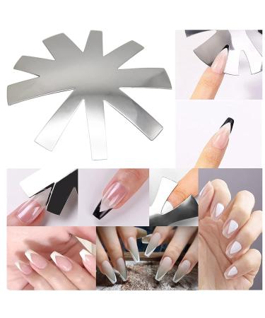 Menecor 3 Pcs French Tips Nail Cutter Set - Stainless Steel Manicure Edge Trimmer for Acrylic - DIY Kit with 9 Sizes - Buy Online on SooperMarket.com