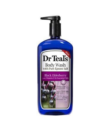 Dr Teal's Body Wash with Pure Epsom Salt Black Elderberry with Vitamin D & Essential Oils 24 fl oz (Packaging May Vary)