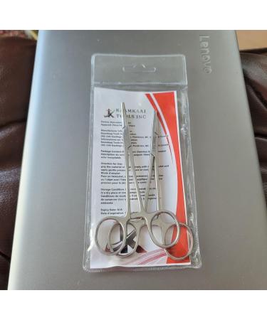 Two Piece Set - 5" Mosquito Hemostat Forceps with 3 Position Lockings Curved + Straight Teeth Polished Finish Pliers - Buy Online on SooperMarket.com