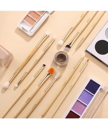 Beili 10 PCs Eyeshadow Brush Set - Perfect for Blending Eyeshadow Highlighter & Eyeliner | Eco-Friendly Bamboo Makeup Brushes for Flawless Eye Makeup - Buy Online on SooperMarket.com