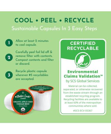 Organic Apple Cider Vinegar Tea Pods with The Mother by Mother Earth Essentials - My Main Squeeze Orange Peel Basil - 12 Single Serving Pods - Keurig Compatible - Buy Online on SooperMarket.com