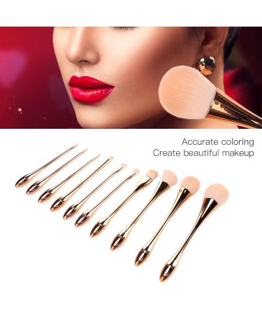 10pcs Pink Gold Makeup Brush Set - Face & Eyeshadow Brushes for Powder Cream & Liquid Makeup - Buy Online on SooperMarket.com