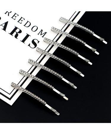 20 PCS Rhinestone Bobby Pins - Silver Crystal Hair Clips for Women and Dancers - Buy Online on SooperMarket.com