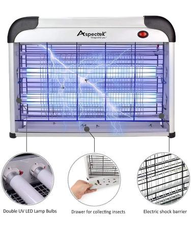 Aspectek 20W Electronic Indoor Bug Zapper with Free Replacement Bulbs - Indoor Mosquito and Fly Killer - Buy Online on SooperMarket.com