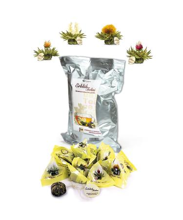 Creano tea blumes 36 tea balls in cup format tealini white tea large pack blossom in bulk pack tar lunches blooming tea flowering tea