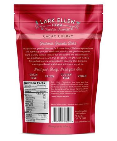 Lark Ellen Farm Organic Paleo Granola Bites - Cacao Cherry 8 oz (Pack of 3) - Buy Online on SooperMarket.com
