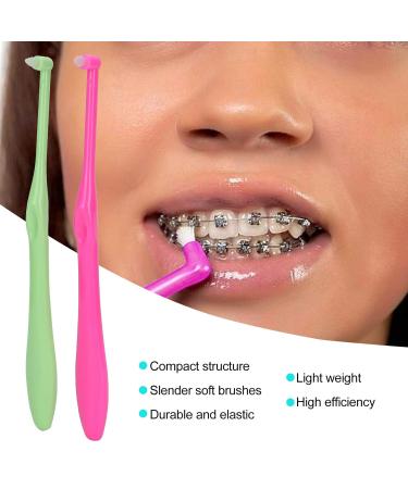 4 Pack Orthodontic Toothbrushes - Soft Small Head & Cone-Shaped Rubber Tip for Bridges | Ideal for Detail Cleaning - Buy Online on SooperMarket.com