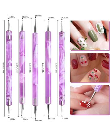 TOROKOM 19 Pcs Nail Art Brushes Set - Acrylic & UV Gel Polish Painting Brushes and Tools (Purple) - Buy Online on SooperMarket.com