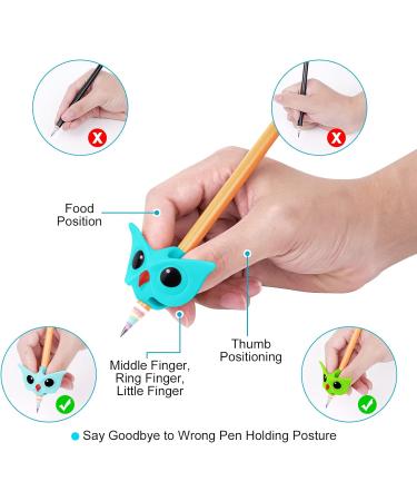 Buy Vicloon Ergonomic Pencil Handles - 3 Writing Aids for Kids Includes 6 Cartoon Pen Caps & Owl Design (Green) - Perfect for Right & Left-Handers | International Shipping Available - Buy Online on SooperMarket.com
