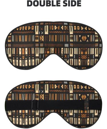 SSIMOO African Mud Cloth Eye Mask | Breathable Soft Sleep Patch for Travel & Relaxation | Stylish Black Tribal Design - Buy Online on SooperMarket.com