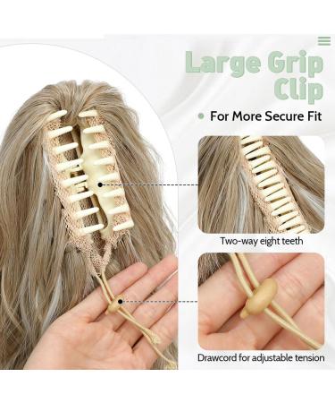 MORICHY Highlights Ponytail Extension 18inch Claw Clips in Ponytail Hair Extension for Women Mix Blonde Curly Hair Synthetic Pony Tail Hairpiece for Women Daily Use party 18Inch Dirty Blonde with Brown Highlights - Buy Online on SooperMarket.com