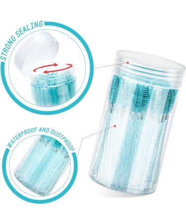 GCQQ Crystal Blue 100PCS Eyelash Brushes & Disposable Spoolies with Container - Ideal for Lash Extensions & Castor Oil Application - Buy Online on SooperMarket.com
