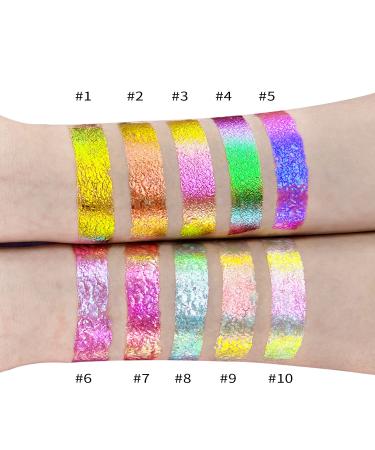 CHARMACY Multi Chrome Flakes Cream Chameleon Gel Eyeshadow - Sparkle Metallic Makeup | 2.8g (10) - Buy Online on SooperMarket.com