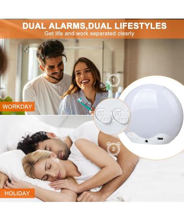 Light Alarm Clock with Sunrise Simulation - Daylight Alarm Clock Radio 5 Natural Sounds 12 Color Options 20 Brightness Levels Dual Alarms Snooze - Perfect Bedside Lamp for Kids & Adults - Buy Online on SooperMarket.com