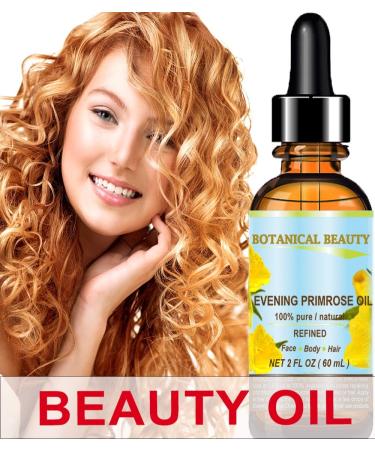 Evening Primrose Oil 100% Pure Natural - 1 Fl. oz | Virgin Cold Pressed Carrier Oil for Face Skin Hair & Nails - Rich in GLA | Botanical Beauty - Buy Online on SooperMarket.com