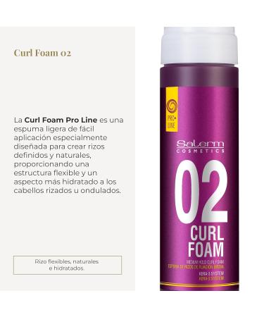 SALERM - Curly Hair Foam - Pro Line Curl Foam 02-200 ml - Creates Defined Natural and Flexible Curls - with 3 Types of Keratin - Repairs and Hydrates Hair - with UV Sun Filter - Buy Online on SooperMarket.com