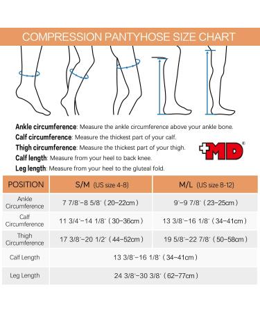 MD Women's Compression Stockings 15-20 mmHg - Winter Elastic Nude Tights (S-M) - Buy Online on SooperMarket.com