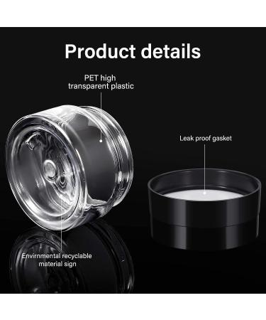 36-Piece 2 oz Black Plastic Cosmetic Jars with Inner Liners and Leak-Proof Lids - Ideal for Lotions, Ointments, and Travel Makeup Storage - Buy Online on SooperMarket.com