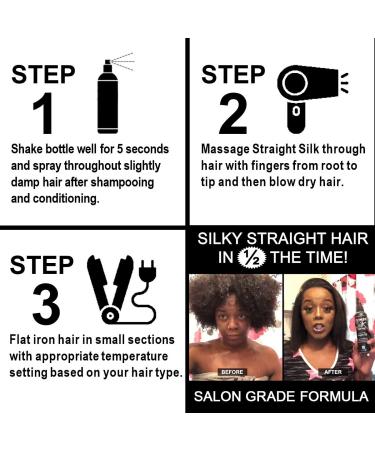 Moroccan Argan Oil Straight Silk Spray (6oz) | Heat Protectant up to 450 F | Alcohol-Free Hair Straightener & Detangler | Made in USA - Buy Online on SooperMarket.com