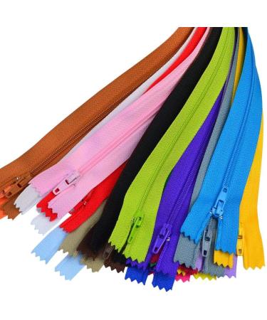 100-Piece 12-inch Nylon Coil Zippers Set - Colorful Sewing Supplies for Tailors and Crafts (20 Assorted Colors) - Buy Online on SooperMarket.com