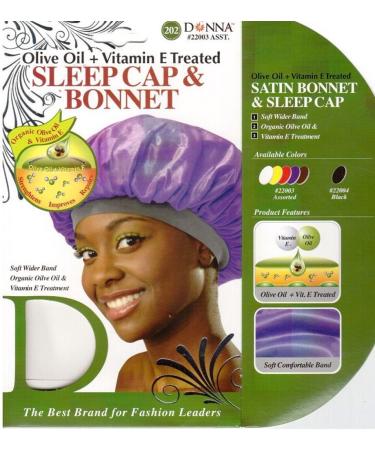 Donna's Olive Oil + Vitamin E Treated Sleep Cap & Bonnet (Random Color)
