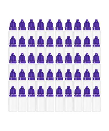 PATIKIL 50 Packs 15ml Squeezable Dropper Bottle Bottles Liquids PE Vials with PP Cap purple 15ml Violet