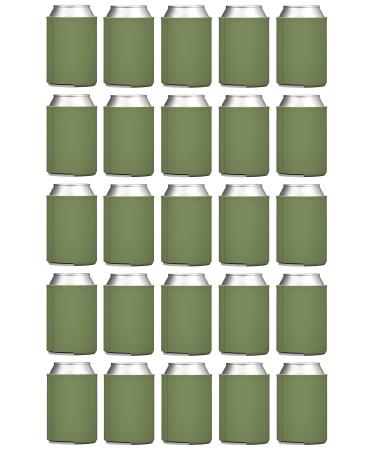 TahoeBay Bulk Can Coolers (100-Pack) Blank Foam Sleeves (Sage)