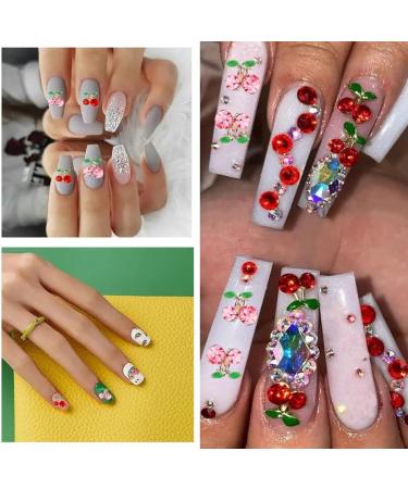 RUNRAYAY 36Pcs 3D Cherry Nail Art Charms Red & Pink Elegant Nail Studs Diamonds for Nail Accessories Summer Fruit Nail Jewelry Decoration for Diy Crafts Nail Decor - Buy Online on SooperMarket.com