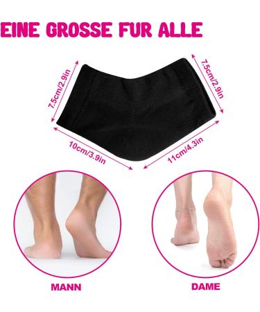 3 Pairs Moisturizing Gel Heel Socks - Soft Open Toe Socks for Dry Skin Care (Black) - International Shipping - Buy Online on SooperMarket.com