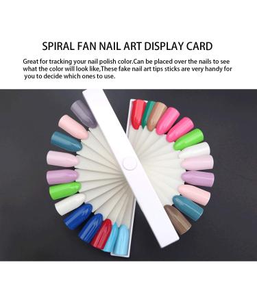 36PCS Fan-Shaped Nail Art Tips Display Board - Spiral Polish Practice Tool for Stunning Nail Designs - Buy Online on SooperMarket.com