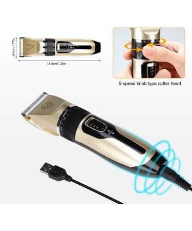 Podazz Electric Dog Grooming Kit Pet Clippers for Small Medium Large Breeds Pet Shaver Low Noise Dog Hair Trimmer Kit Rechargeable Cordless Dog Grooming Clippers Electric Pet Clippers Gold - Buy Online on SooperMarket.com