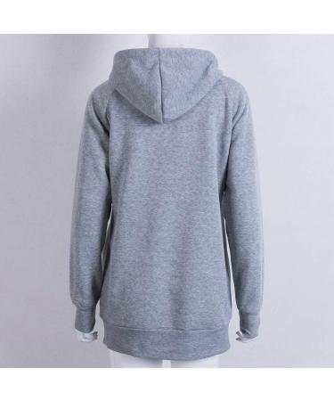 Men's & Women's Long Sleeve Kangaroo Pocket Cat Puppy Hoodie Sweatshirt - M Gray | ECommerce International Shipping - Buy Online on SooperMarket.com