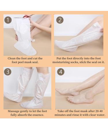 TBeautfave Foot Peel Mask 2 Pack Exfoliating Foot Mask Vitamin C Moisturizing Socks Feet Hard Skin Remover Feet Peeling Socks Whitening and Nourishing Foot Mask Foot Care Extra Long Foot Mask - Buy Online on SooperMarket.com