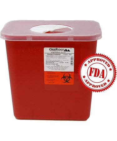 Oakridge 2 Gallon Sharps & Biohazard Waste Disposal Container - Pack of 2 - Buy Online on SooperMarket.com