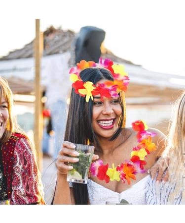 GALPADA 1 Set Pineapple Sunglasses and Hawaiian Leis Set Luau Flower Leis Necklace Headbands and Wristbands for Tropical Hawaiian Beach Party Decorations Birthday Party Favors - Buy Online on SooperMarket.com