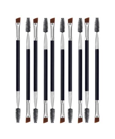 Duo Eye brow Brush Angled Eyebrow Brush and Spoolie Brush Eyelash Comb Eyebrow Brush Tool (10 Pcs)