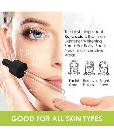 Skin Brightening Serum with Kojic Acid - Dark Spot Corrector for Face & Body - Fade Hyperpigmentation & Melasma - 1 oz (Pack of 2) - Buy Online on SooperMarket.com