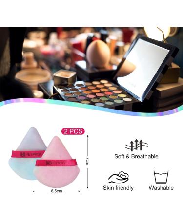 Reusable Velvet Powder Puffs - 2pcs Triangle Wet/Dry Dual-Use Makeup Sponges - Buy Online on SooperMarket.com
