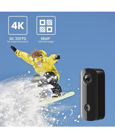 SJCAM C100+ 4K30FPS WiFi Action Camera | 15MP HD Image | Mini Portable & Waterproof Camera - Helmet Mount Accessories | 1oz - Buy Online on SooperMarket.com