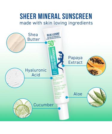 BLUE LIZARD Sheer Mineral Sunscreen SPF 50 Duo Pack for Face & Body Non-Greasy Sunscreen Lotion 2 Count 89ml Tube 48g Tube - Buy Online on SooperMarket.com