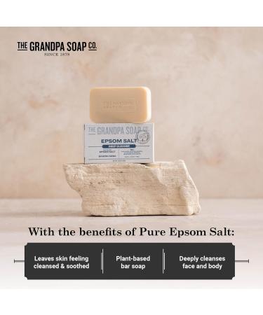 Grandpa Soap Epsom Salt Bar Soap - Deep Cleansing Vegan Soap for Face & Body 4.25 Oz (4 Pack) - Removes Dirt Grease & Grime - Buy Online on SooperMarket.com