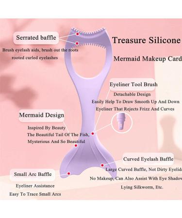 Buy Reusable Eyeliner Stencils & Mascara Shield Applicators | Mermaid Makeup Card & Eyelash Comb | International Shipping Available - Buy Online on SooperMarket.com