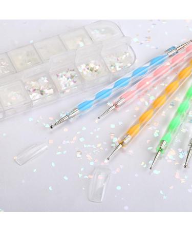 Naler Glitter Nail Art Sequins Iridescent Manicure Flake Colorful Nails Sequins Make Up DIY Nail Stickers Decorations for Women Girl 12 Boxes - Buy Online on SooperMarket.com