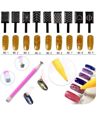 LAEMALLS 15 STK Dual-End Magnet Stick Tool for Cat Eye Gel Polish | 3D DIY Nail Art Tools for Professionals & Beginners - Buy Online on SooperMarket.com
