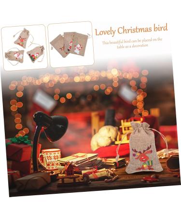 KOMBIUDA 6pcs Christmas Sack Bags Drawstring Christmas Bag Multipurpose Storage Bags Elk Burlap Bag - Buy Online on SooperMarket.com