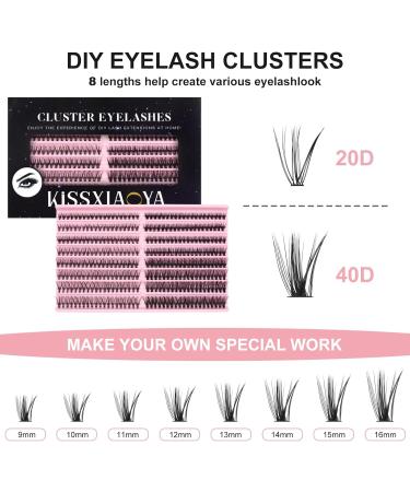 LYMYBETY Cluster Lashes - DIY Eyelash Extensions Mix 9-16mm Length 20+40-D-0.07 D Curl - 1 Count Pack - Buy Online on SooperMarket.com