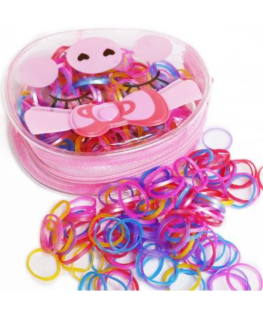 Fontee 400-Piece Multi-Colored Hair Ties for Baby Girls | Elastic Rubber Bands with Pearl Gloss | Perfect for Fine Hair - Buy Online on SooperMarket.com