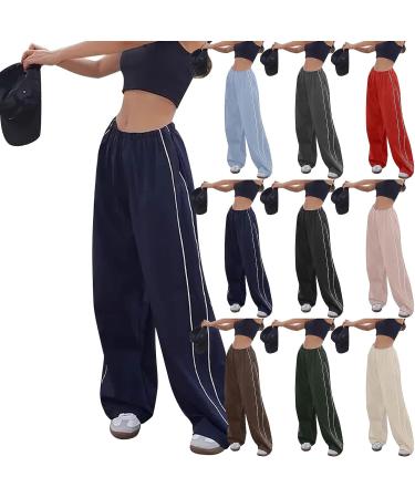 Gufesf Women's Cargo Parachute Pants - Low Waist Y2K Style | AK-F-Red Medium - Buy Online on SooperMarket.com
