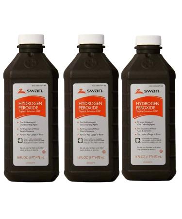 Hydrogen Peroxide Antiseptic Solution, 16 Fl Oz (Pack of 3)