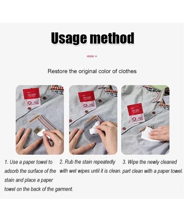 Stain Removal Wet Wipes Clothes Oil Stain Remover Emergency Stain Rescue Stain Remover Instant Stain Wipes for Clothes and Fabric Carpet 3 - Buy Online on SooperMarket.com